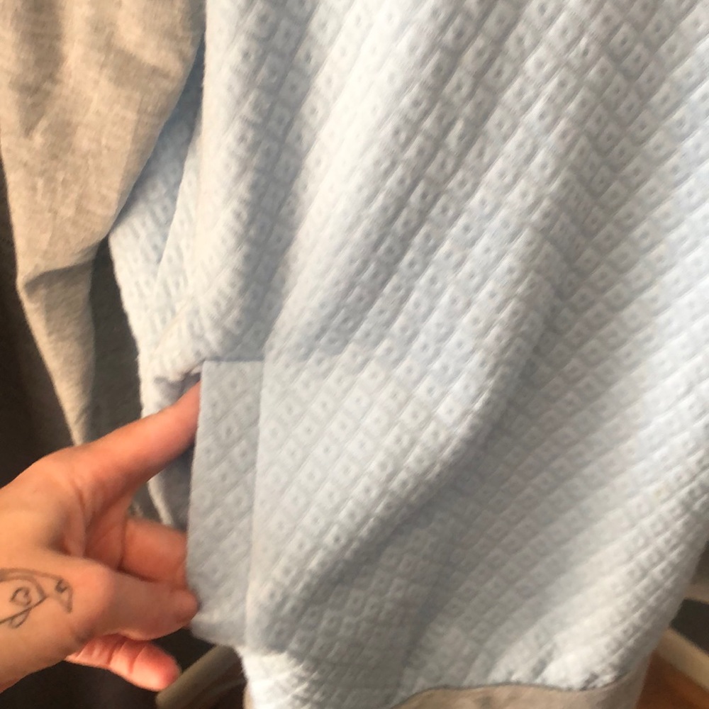 Light Blue And Gray Unique Double Layer Hoodie - image 5